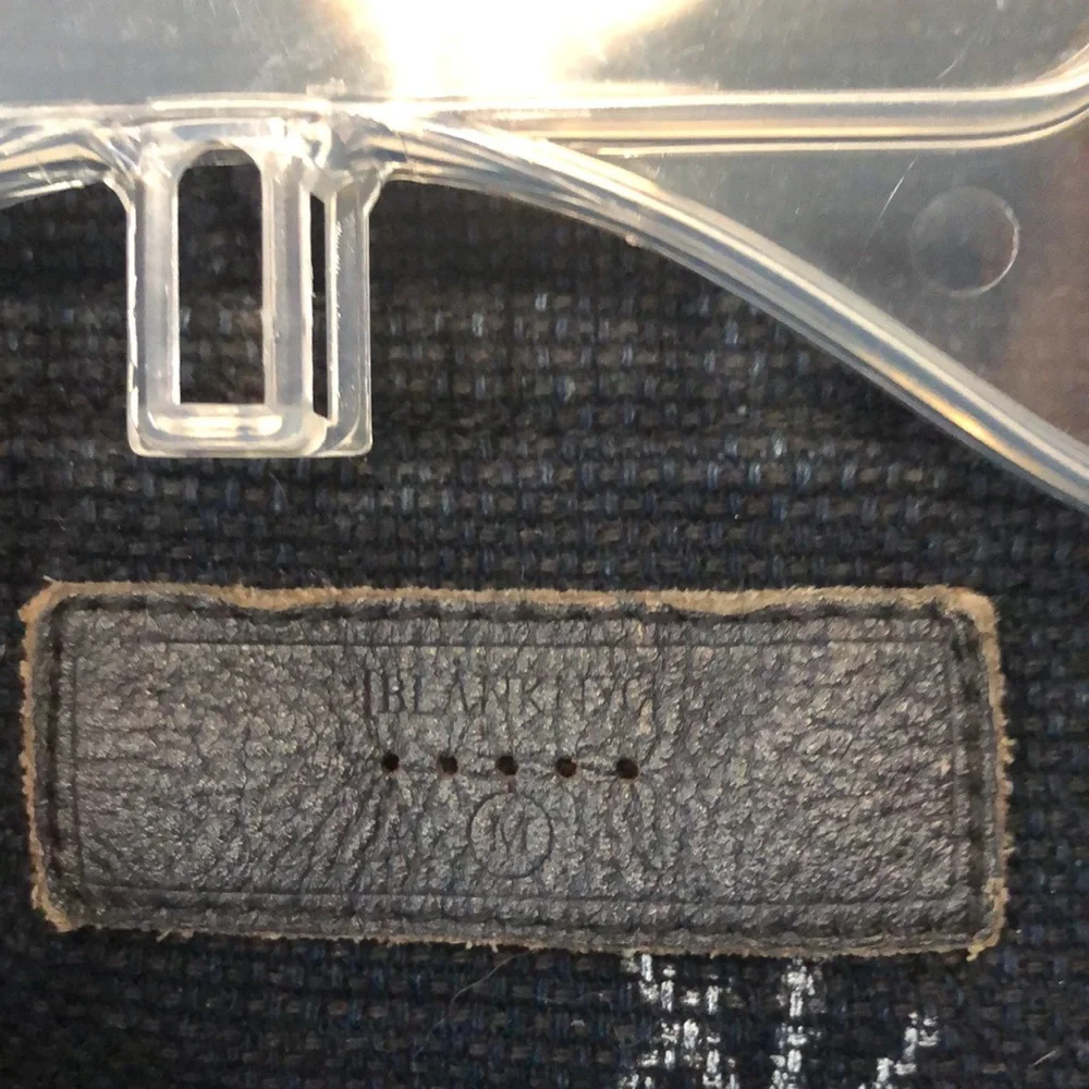 Blank NYC blue black canvas faux leather jacket Women's M biker motorcycle punk - Picture 8 of 16